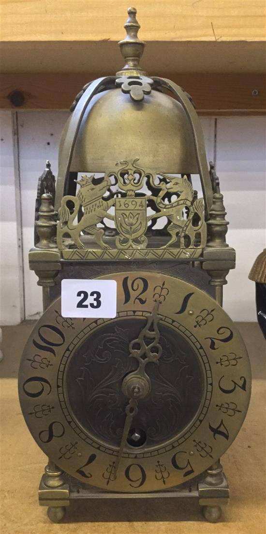 Reproduction brass lantern clock